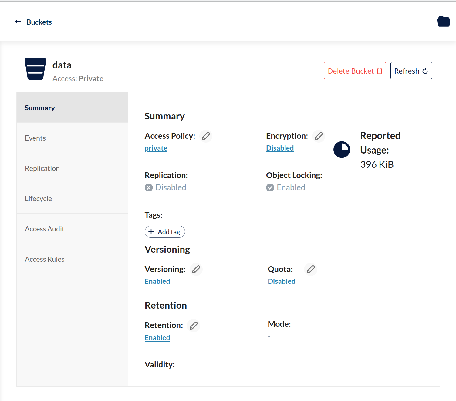 MinIO控制台 Buckets管理